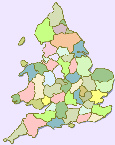 Map of England & Wales --  1800-UK.com