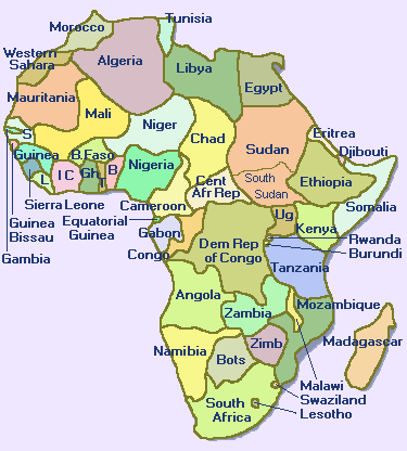 Interactive Map of Africa - Copyright 1800-Countries.com