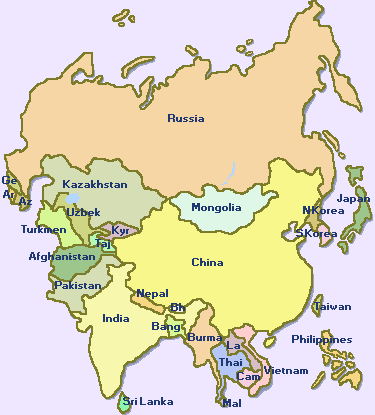 Map Of Europe Asia