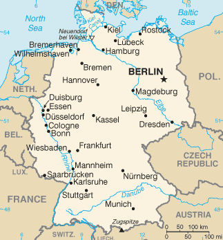 Countries neighbouring Germany are: Holland, Belgium, Luxembourg, France,