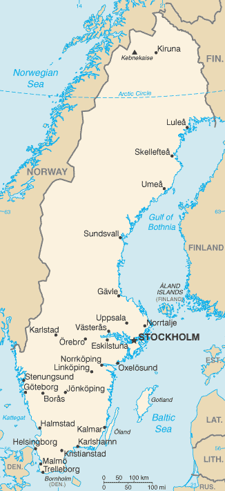 map of norway sweden and finland. Map of Sweden
