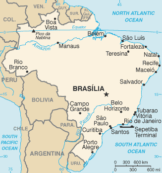 Map of Brazil.