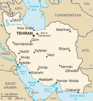 Map of Iran.