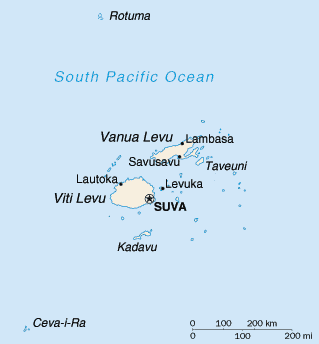 Map of Fiji