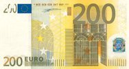 The Front of a 200 Euro Banknote