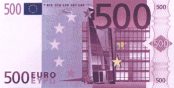 500 Euro -- The highest note in circulation.