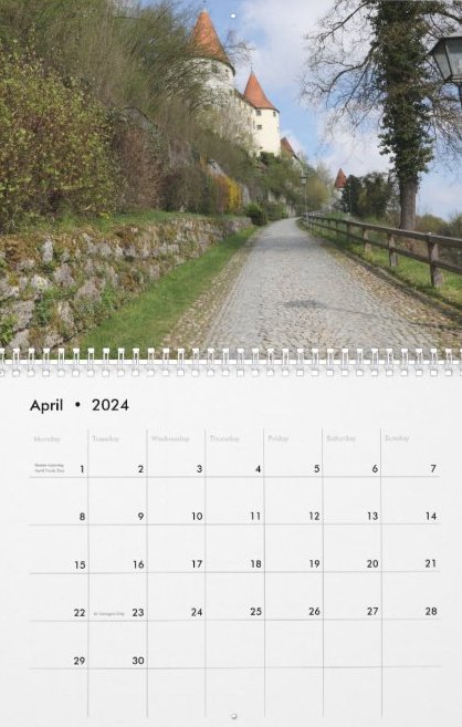 Travel Notes Wall Calendar - April
