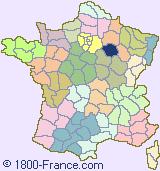 Department map of France showing the location of Aube.
