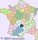 Department map of France showing the location of Cantal.