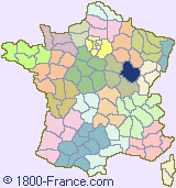 Department map of France showing the location of C�te-d'Or.