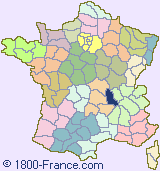 Department map of France showing the location of Loire.