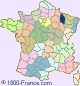 Department map of France showing the location of Meuse.
