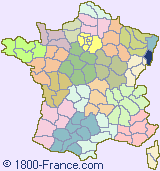 Department map of France showing the location of Haut-Rhin.