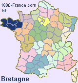 Regional map of France showing the location of Bretagne.