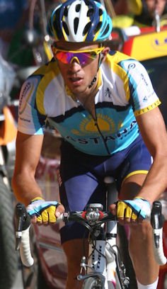 Alberto Contador of Astana leading the way on the final climb to Verbier - Tour de France 2009