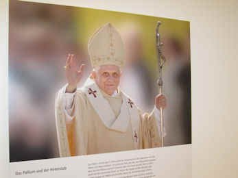Picture of The Pope in a museum held in the house where he was born