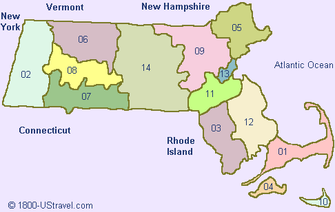 Map of Massachusetts Counties.