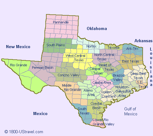 Texas Map With Counties