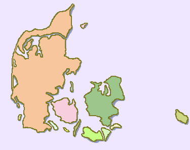 Map of Denmark -- © 1800-Scandinavia.com