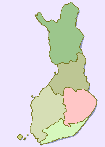 Map of Finland -- © 1800-Scandinavia.com