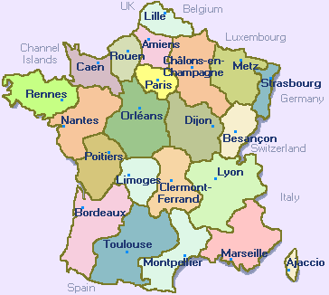 City Map of France -- © 1800-France.com