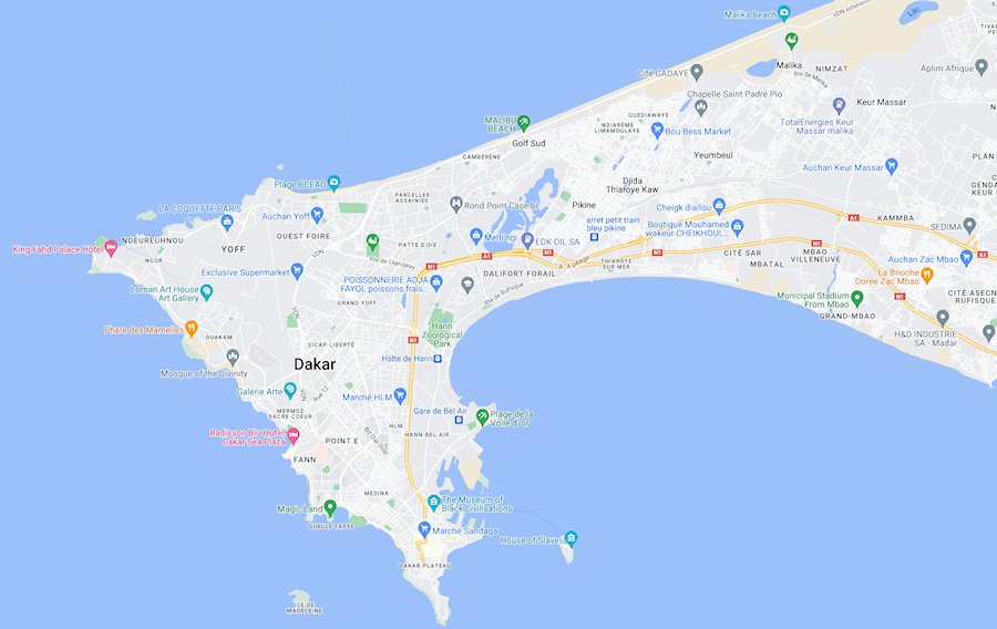 Map of Dakar