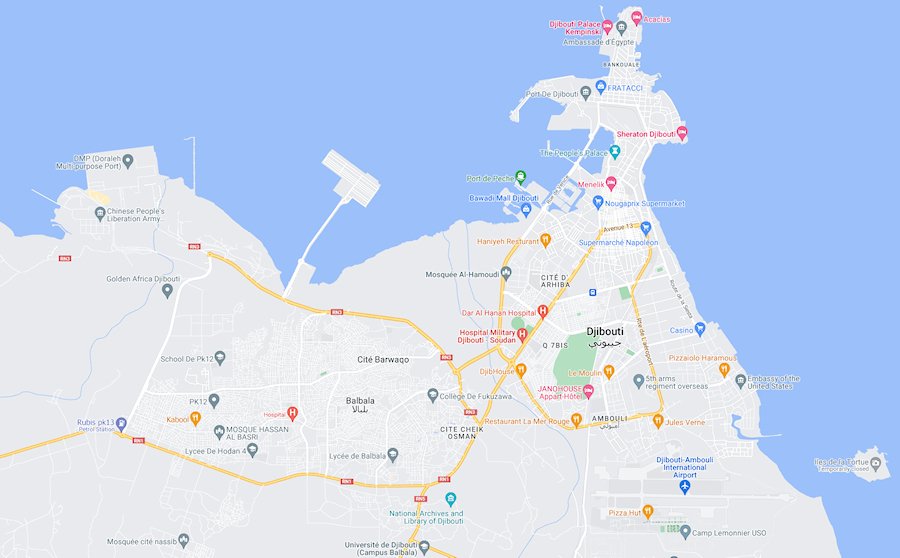 Map of Djibouti City