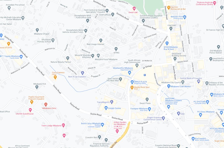 Map of Mbabane