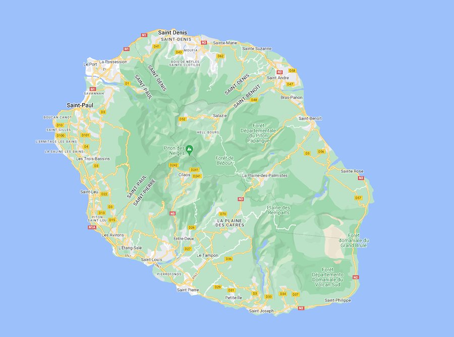 Map of Réunion