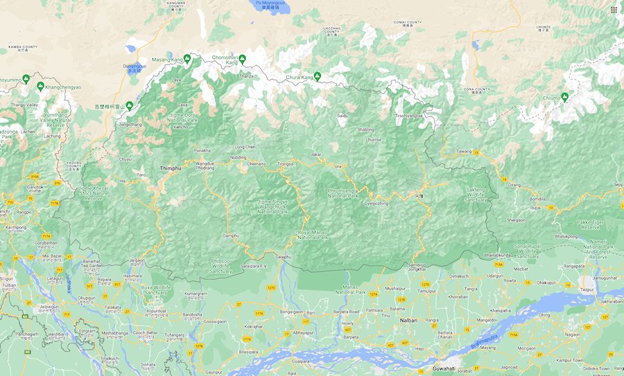 Map of Bhutan