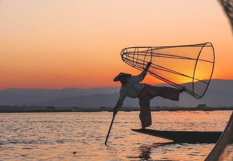 Fishermen at Work, Myanmar