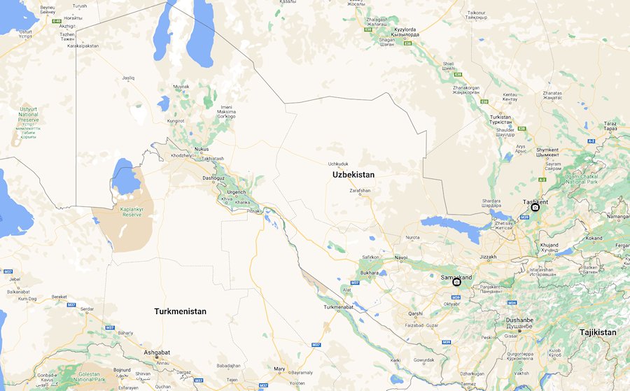 Map of Uzbekistan