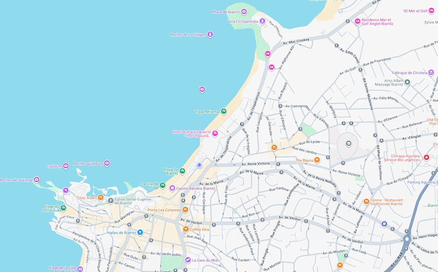 Map of Biarritz, France