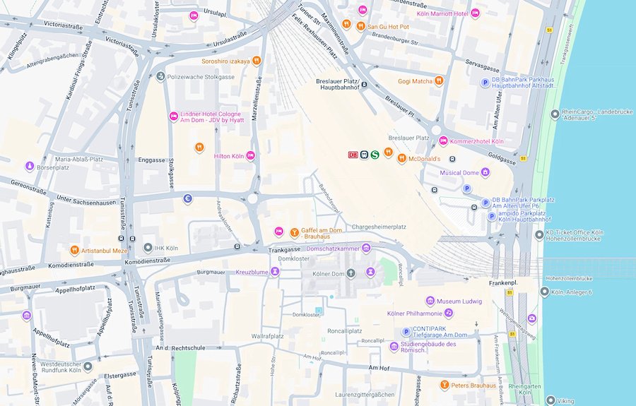 Map of Cologne, Germany