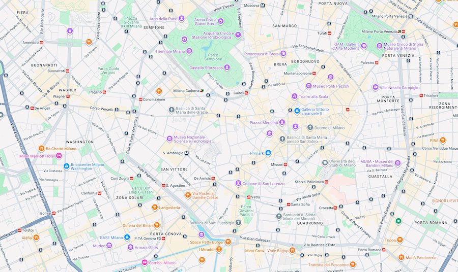 Map of Milan, Italy