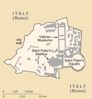 Map of Vatican City (Holy See)