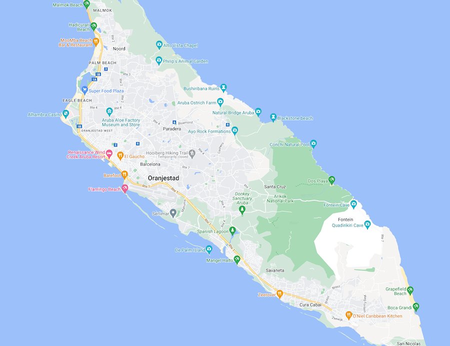 Map of Aruba