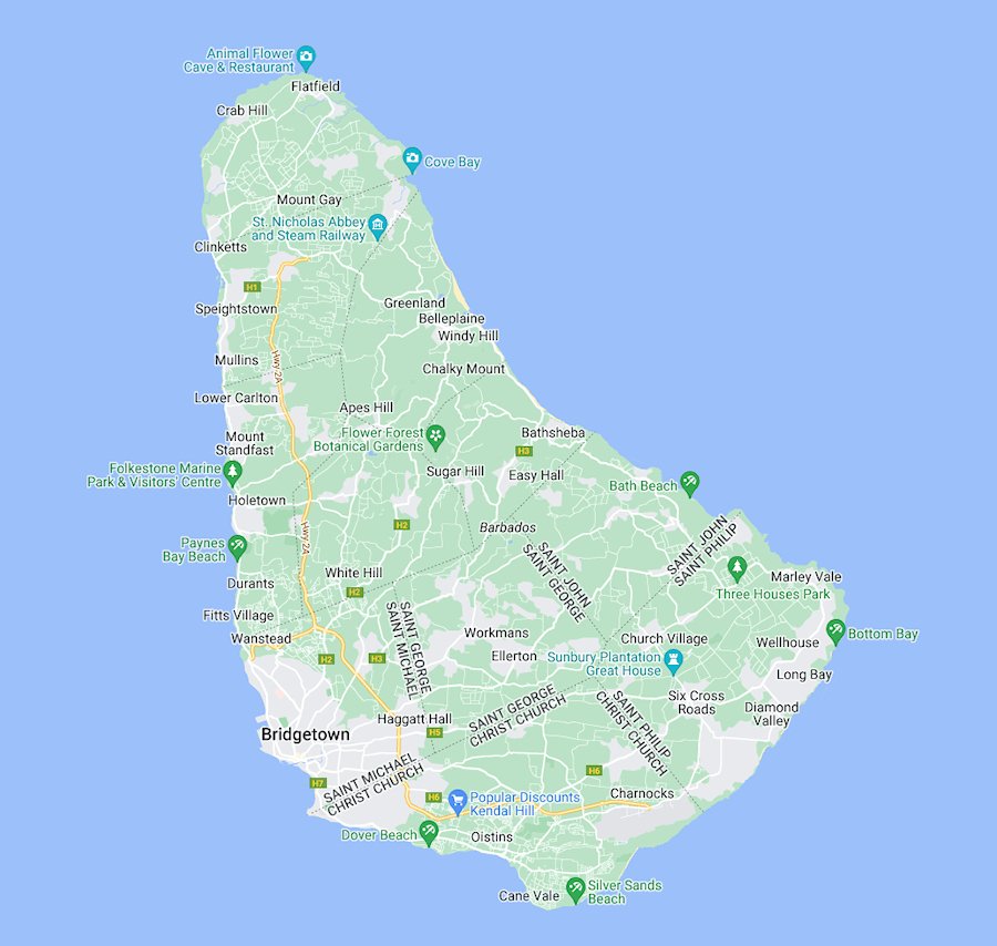 Map of Barbados