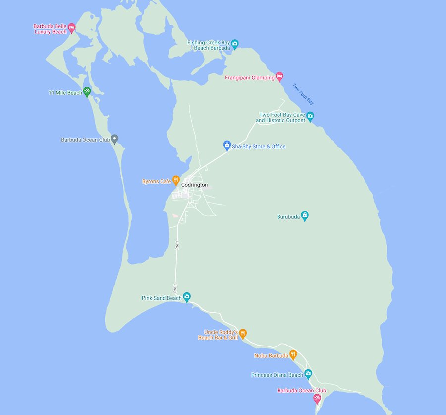 Map of Barbuda