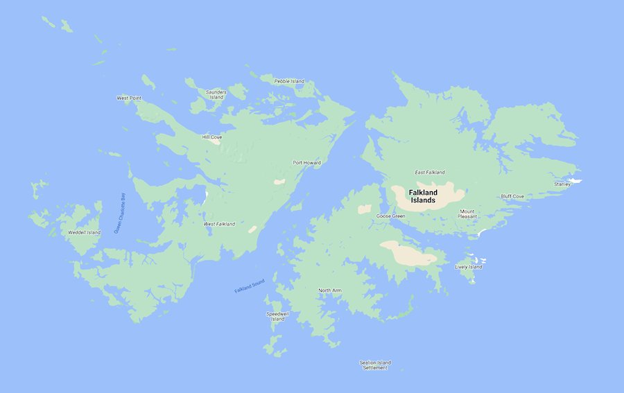 Map of Falkland Islands - Malvinas Mappa