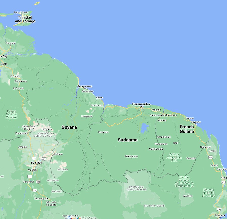 Map of Guyana