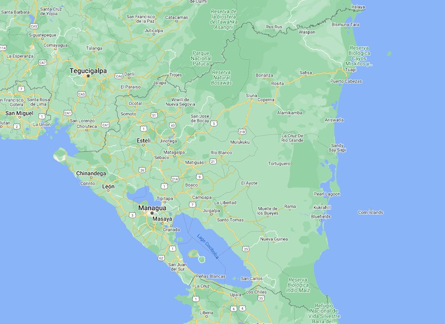 Map of Nicaragua