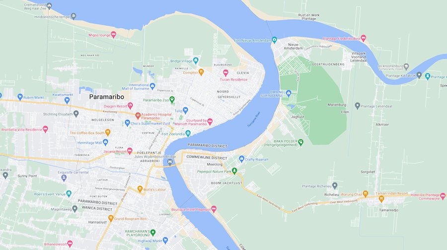 Map of Paramaribo