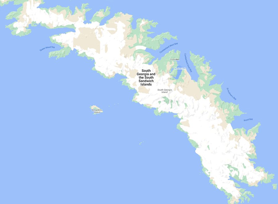 Map of South Georgia Islands