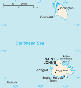 Map of Antigua