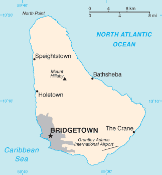 Map of Barbados