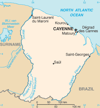 Map of French Guiana