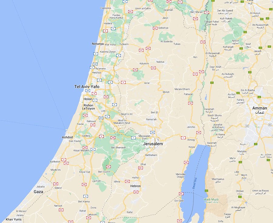 Map of West Bank