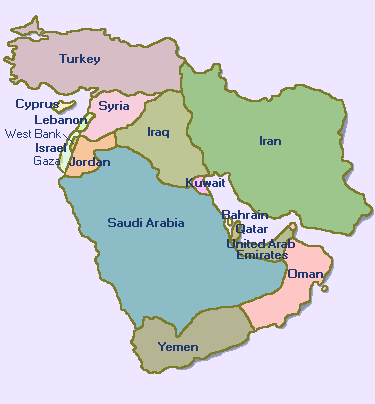 Map of the Middle East