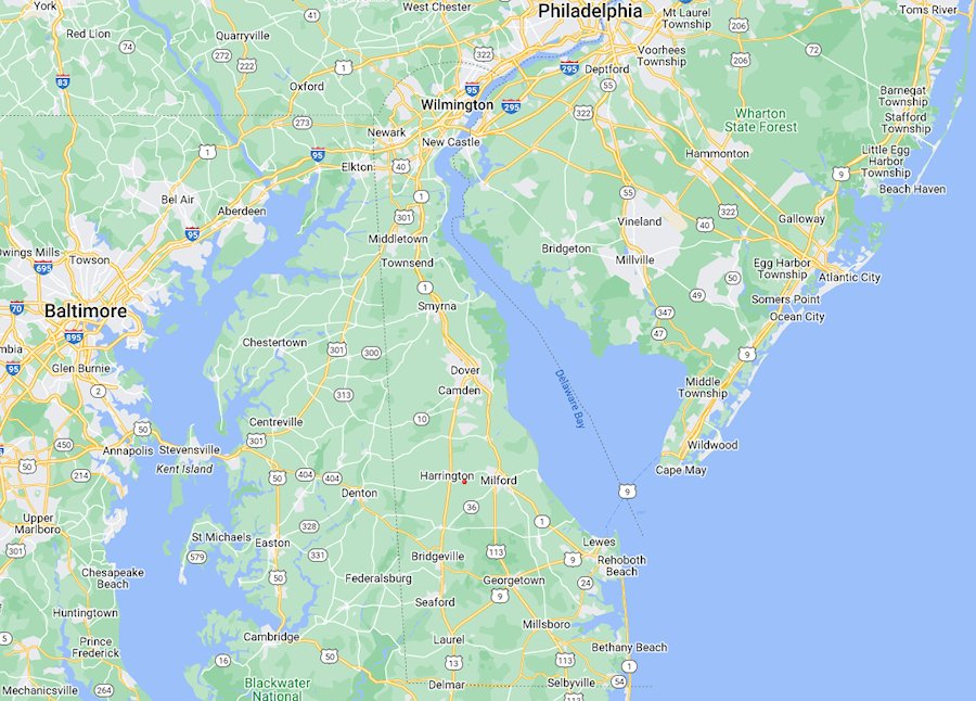 Map of Delaware